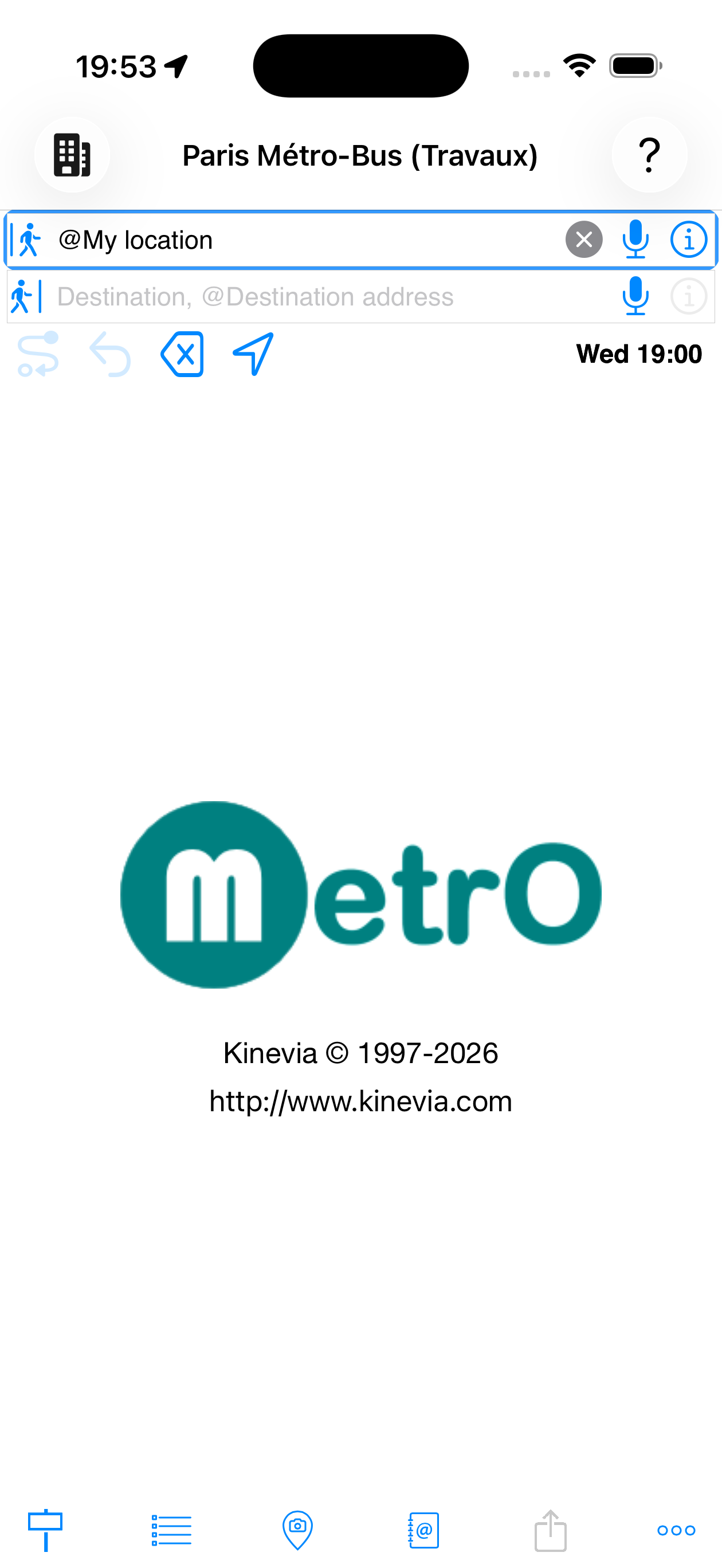 MetrO Hauptbildschirm